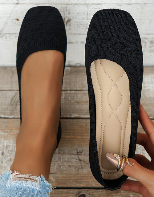Load image into Gallery viewer, Women’s Knitted Plus Size Flying Woven Breathable One-Pedal Shoes

