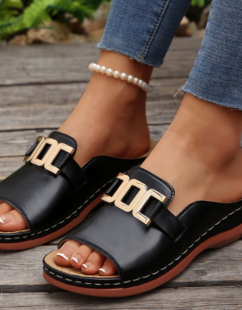 Load image into Gallery viewer, Chain Wedge Platform Peep-Toe Sandals – 5 Colors EU 36–45

