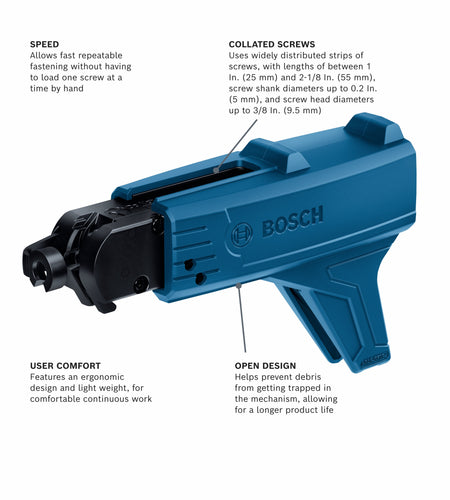 BOSCH GMA22 Auto Feed Attachment for GTB18V-45 Screwgun