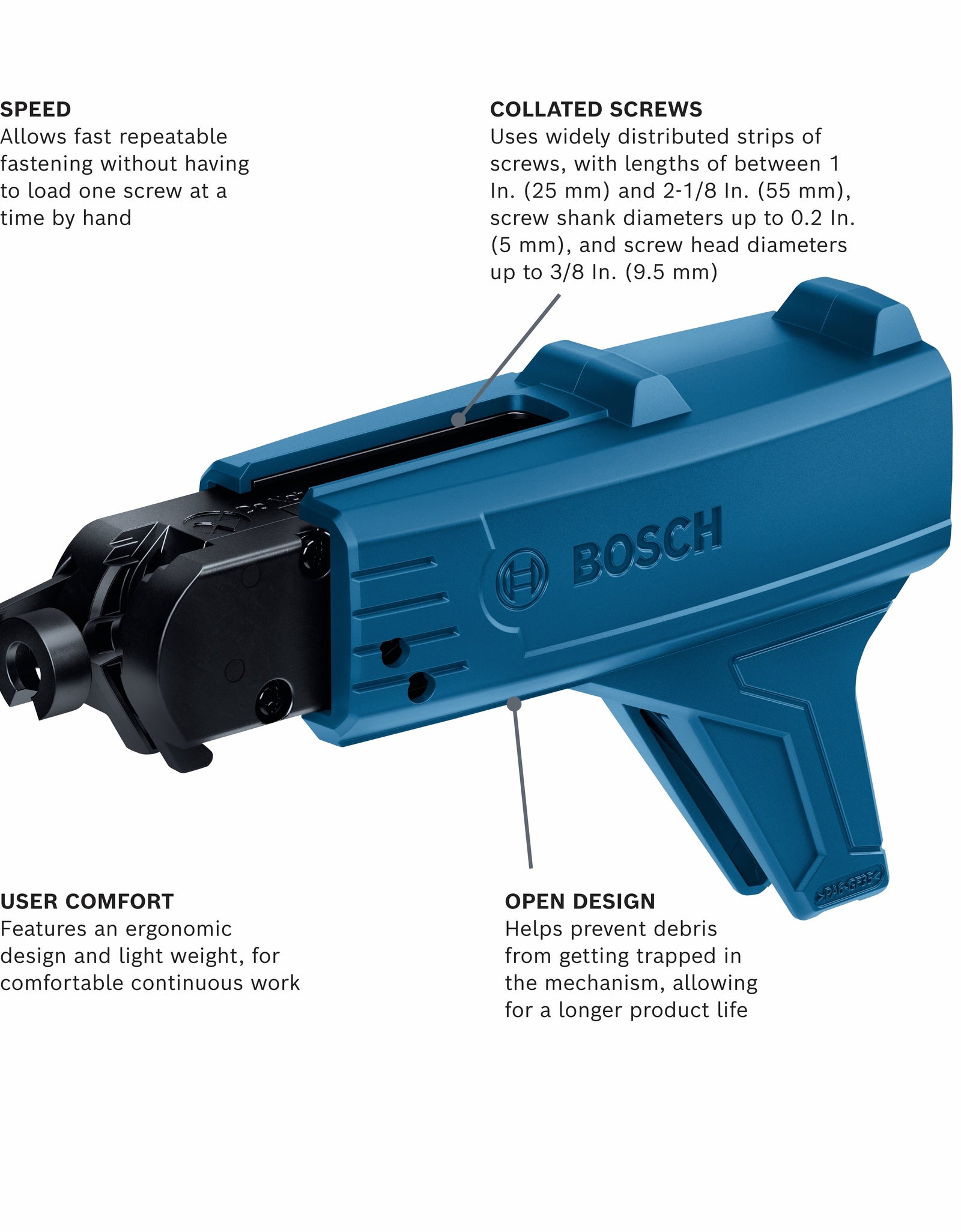 BOSCH GMA22 Auto Feed Attachment for GTB18V-45 Screwgun