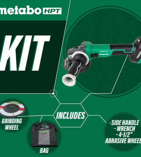 Metabo HPT G3612DVEQ6M 36V MultiVolt™ 4-1/2" Disc Angle Grinder, Slide Switch (Tool Body Only)