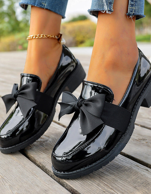Load image into Gallery viewer, Women’s Plus Size Bow Knot Slip-On Loafers

