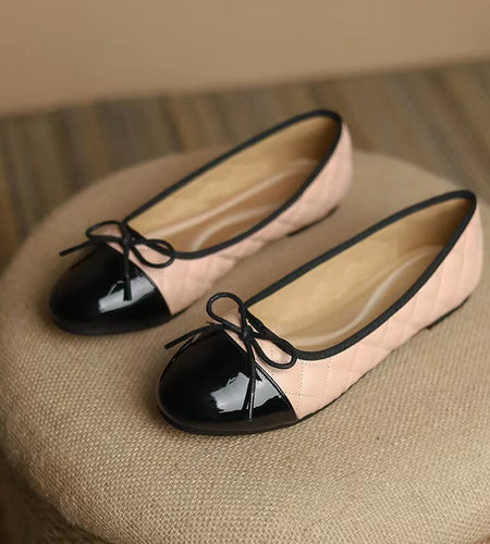 Women's Classic Egg-Roll Edge Slip-On Flats – Chanel-Inspired Round Toe Pumps