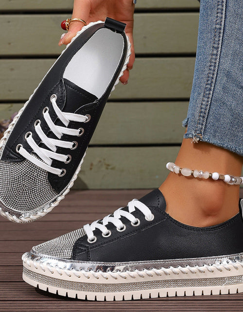 Load image into Gallery viewer, Women’s Plus Size White Sneakers – Chunky Sole Casual Everyday Shoes
