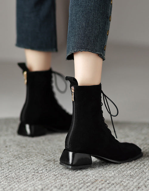 Load image into Gallery viewer, Women’s Square Toe Martin Boots – All-Match Casual Ankle Boots
