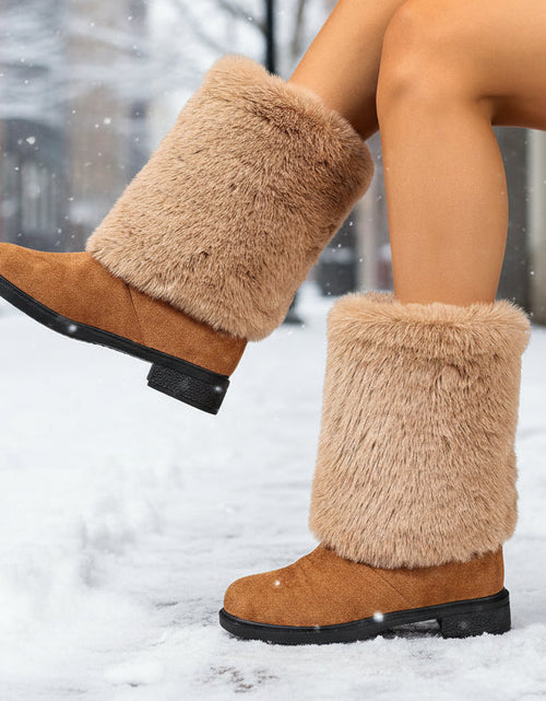 Load image into Gallery viewer, Women’s Chunky Heel Snow Boots – Warm Winter Anti-Slip Ankle Boots

