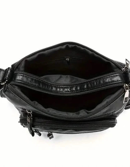 Load image into Gallery viewer, Fashion Multi Zipper Crossbody Bag, Soft Vegan Leather Shoulder Bag, Women's Multi Pockets Handbag Purse
