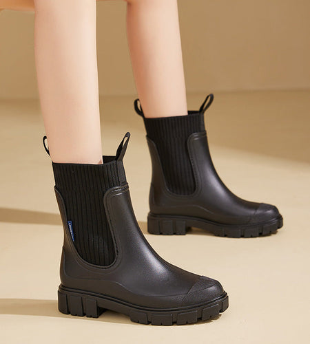 Women’s Waterproof Height-Increasing Rain Boots