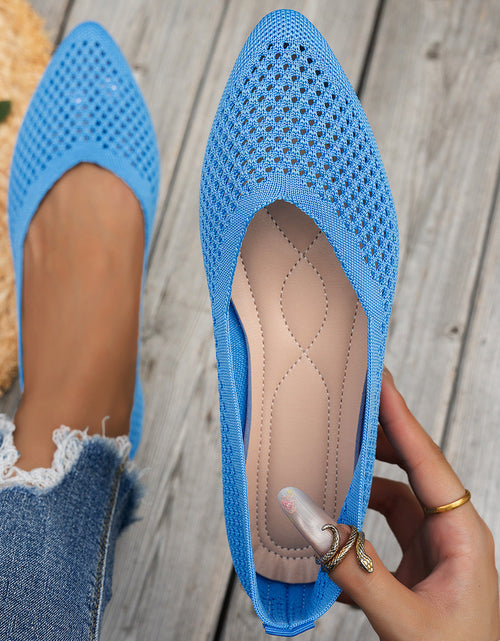 Load image into Gallery viewer, Women's Pointed Toe Flyknit Slip-On Loafers – Flat Casual Shoes
