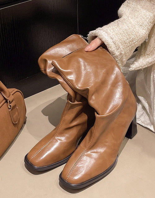 Load image into Gallery viewer, Large Size Women’s High Heel Plus-Width Ankle Boots – Autumn/Winter
