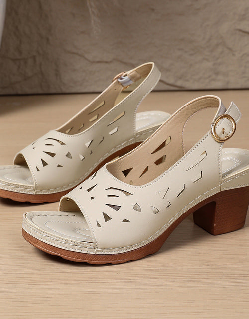Load image into Gallery viewer, Retro Hollow-Out Buckle Strap Open-Toe Sandals – 4 Colors EU 36–43
