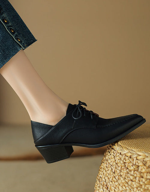 Load image into Gallery viewer, Women's Retro Strap Chunky Heel Pointed-Toe Shoes
