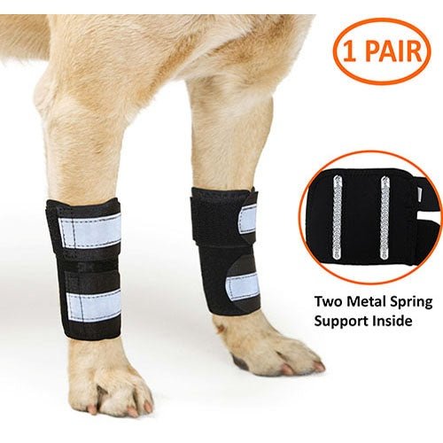 Load image into Gallery viewer, NeoAlly Dog Front Leg Brace with Reflective Straps - Metal Spring Inserts for Carpal Support (Pair)
