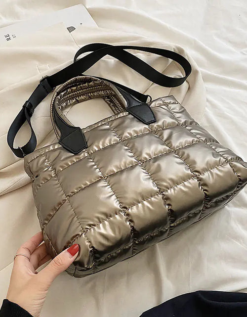 Load image into Gallery viewer, Fashionable Plaid Stitching Shoulder Bag
