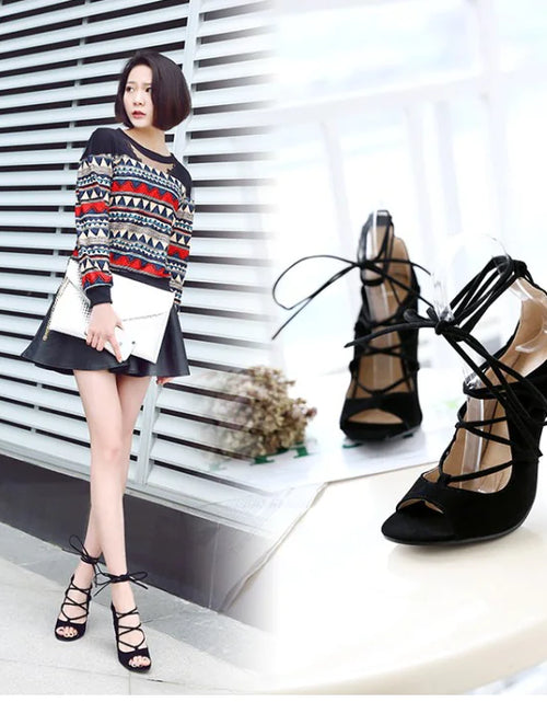 Load image into Gallery viewer, Roman High Heel Peep Toe Sandals
