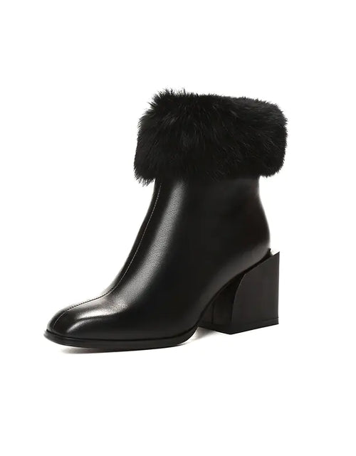 Load image into Gallery viewer, Genuine Leather Women's Boots with Chunky Heels
