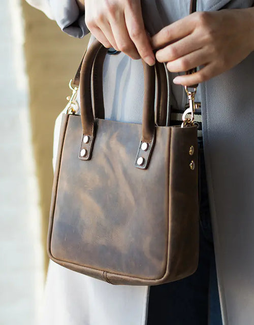 Load image into Gallery viewer, Handmade Soft Leather Commuter Shoulder Bag

