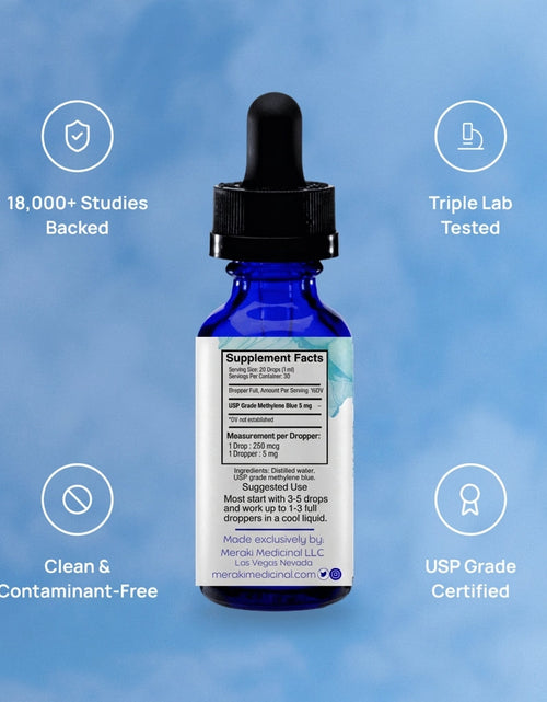 Load image into Gallery viewer, Meraki Blu USP Grade Methylene Blue 150mg
