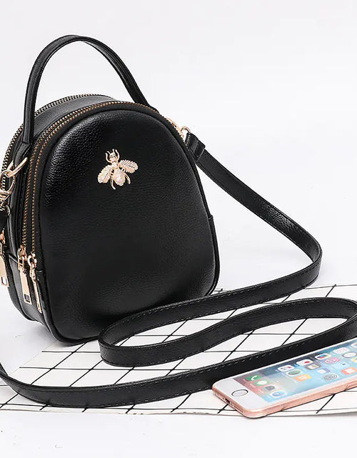 Load image into Gallery viewer, Mini Bee Shoulder Bag - Vintage PU Leather Crossbody
