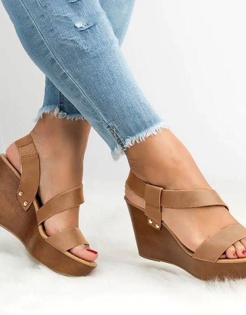 Load image into Gallery viewer, Women's Summer Casual Slip-On Wedge High Heels

