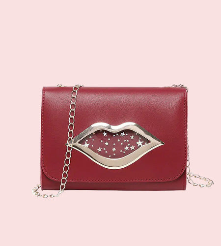 Lips Phone Bag with Chain Strap Crossbody Purse