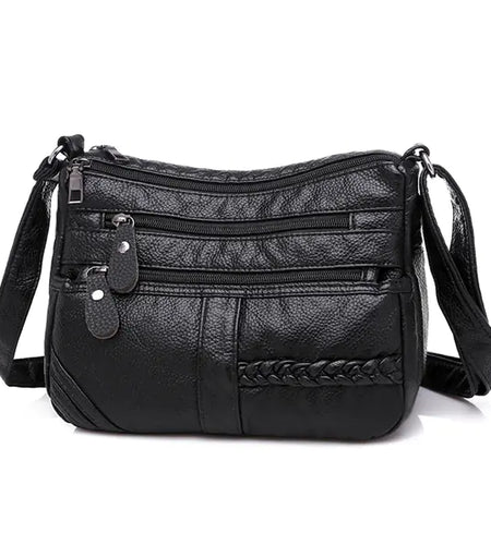 Chic Multi-Layer Soft Leather Shoulder Bag for Women