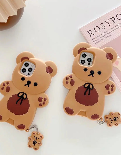 Load image into Gallery viewer, Teddy Bear Cartoon Soft Silicone Phone Case
