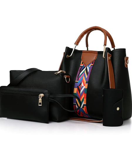 Fashionable Women's Handbag Set with Shoulder Bag (4 Pcs)