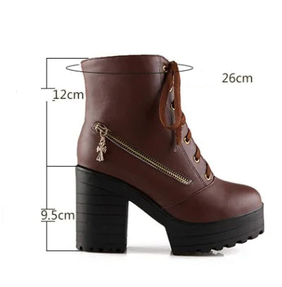 Load image into Gallery viewer, Women's Vintage Martin Ankle Boots with Chunky Heels
