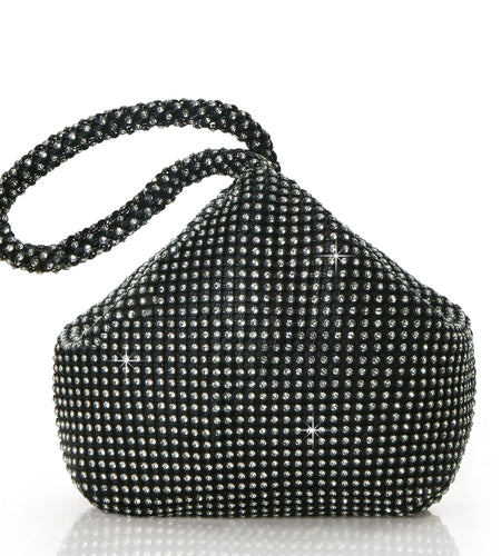 Rhinestone Clutch Evening Bags Sparkly Glitter Triangle Purse