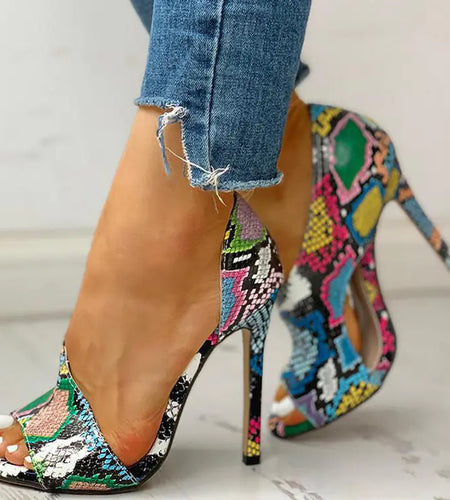 Fashion Floral Peep-Toe High Heels for Women