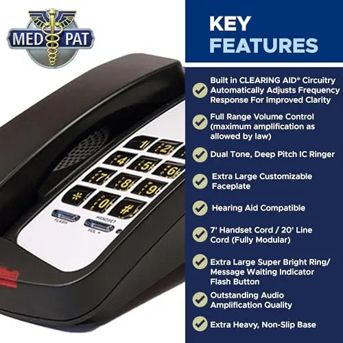 Load image into Gallery viewer, Med-Pat D800 Single Line Analog Desk Set Telephone
