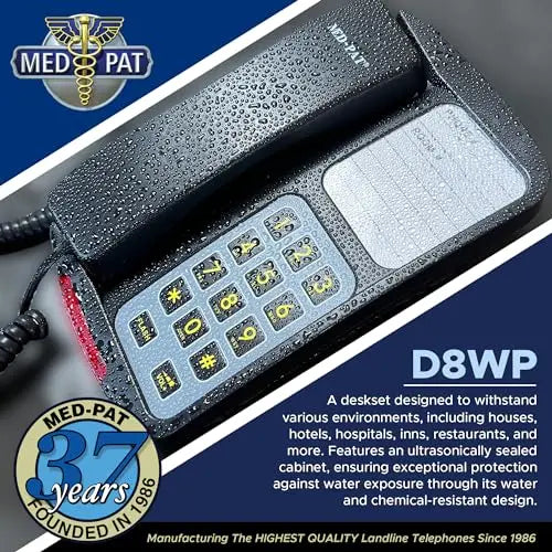 Load image into Gallery viewer, Med-Pat D8WP Waterproof Desk &amp; Wall-Mountable Phone

