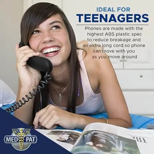 Load image into Gallery viewer, Med-Pat T-4 Trimline Telephone — Corded Amplified Phone, Wall-Mountable &amp; Hearing Aid Compatible for Seniors
