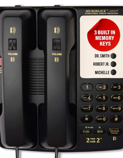 Load image into Gallery viewer, Med-Pat D2200 "2 Can Talk 2" Telephone | Dual Handset Landline Phone with Memory Keys &amp; Enhanced Volume
