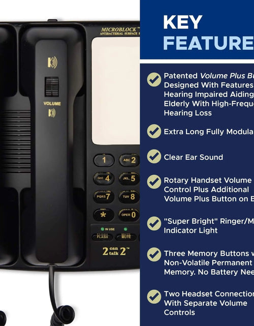Load image into Gallery viewer, Med-Pat D2200 "2 Can Talk 2" Telephone | Dual Handset Landline Phone with Memory Keys &amp; Enhanced Volume
