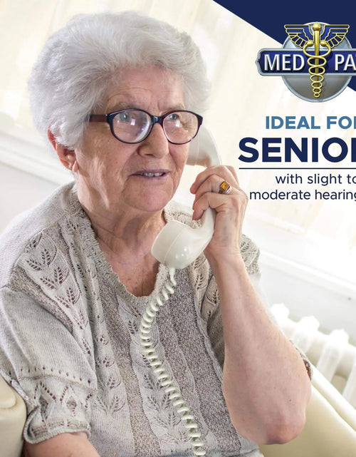 Load image into Gallery viewer, Med-Pat D2600C Retro Corded Desk Phone – Beige Analog Landline with Volume &amp; Hearing Aid Support
