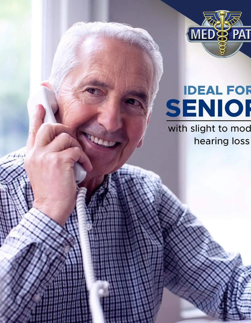 Load image into Gallery viewer, Med-Pat T1C Sleek Trimline Corded Telephone – Dove Gray | Wall-Mountable, Hearing Aid Compatible, Ring/In-Use Light
