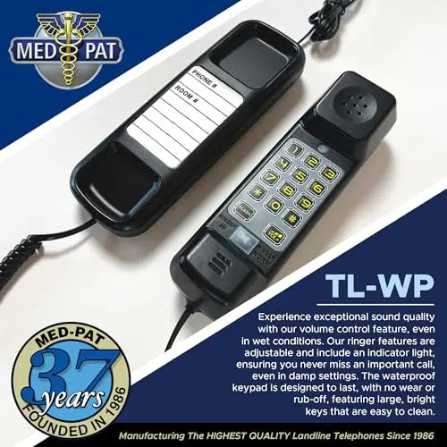 Load image into Gallery viewer, Med-Pat TL-WP Waterproof Trimline Phone – Perfect for Bathrooms, Kitchens, Outdoors
