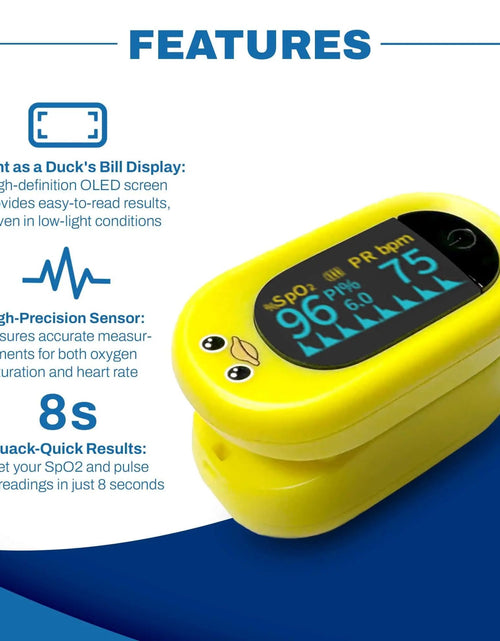 Load image into Gallery viewer, Med-Pat “Ducky” PXC-1 Kids Pulse Oximeter | Fast SpO₂ &amp; Heart Rate | FSA/HSA Eligible
