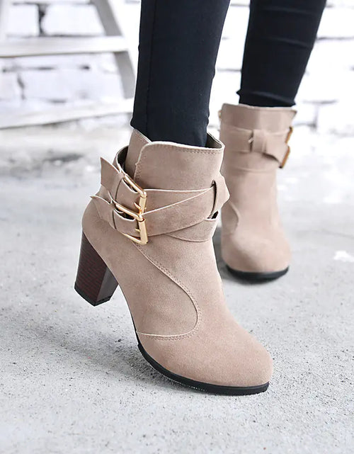 Load image into Gallery viewer, Martin Boots for Women - Mid Chunky Heel &amp; Ankle Heels
