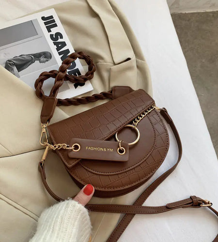 Soft Leather Saddle Messenger Bag - Versatile Shoulder Bag