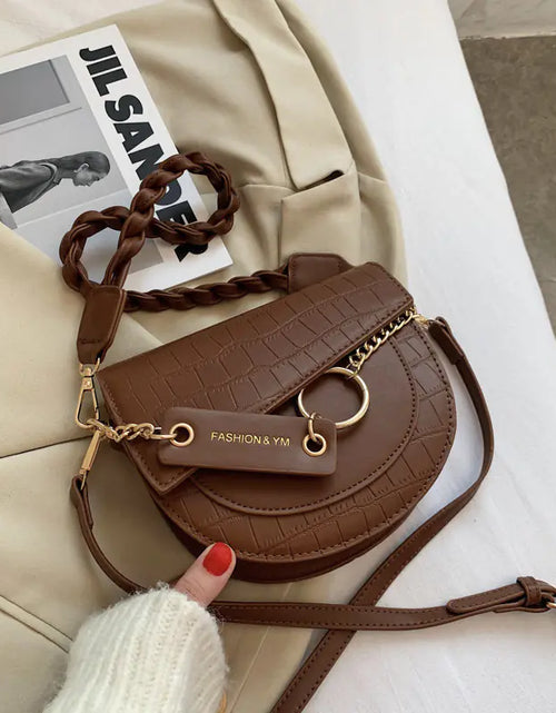 Load image into Gallery viewer, Soft Leather Saddle Messenger Bag - Versatile Shoulder Bag
