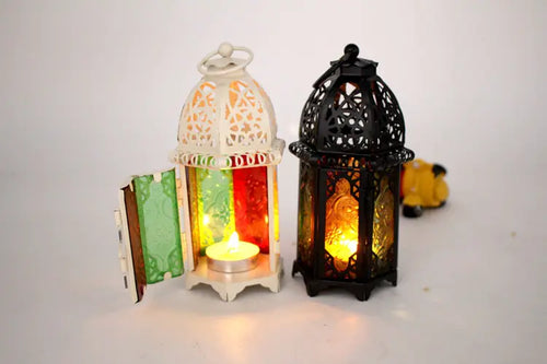 Load image into Gallery viewer, Classic Lantern Candle Holder with Iron and Glass
