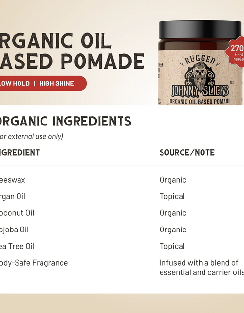 Load image into Gallery viewer, Organic Oil Based Pomade
