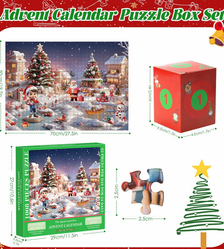 Puzzle Advent Calendar for Kids and Adults, 1008 Pieces 24 Days Countdown