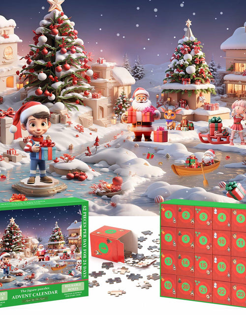 Load image into Gallery viewer, Puzzle Advent Calendar for Kids and Adults, 1008 Pieces 24 Days Countdown
