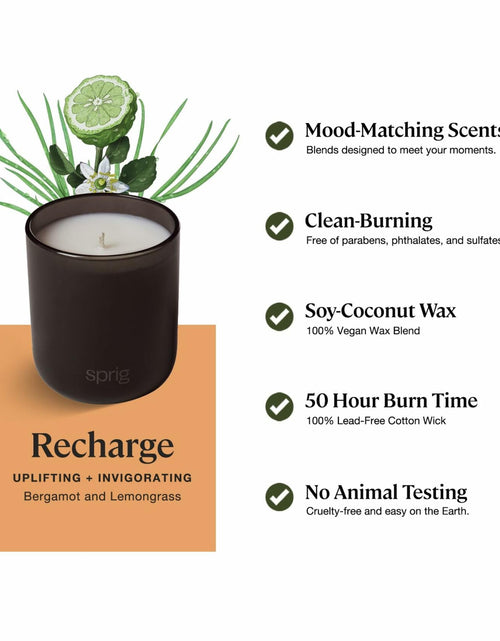 Load image into Gallery viewer, Sprig by Kohler Recharge Aromatherapy Candle with Bergamot and Lemongrass - 8 oz
