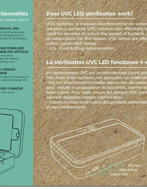 Load image into Gallery viewer, UV Sanitizer Box with Wireless Charger| Phone Screen Disinfecting (Brown)
