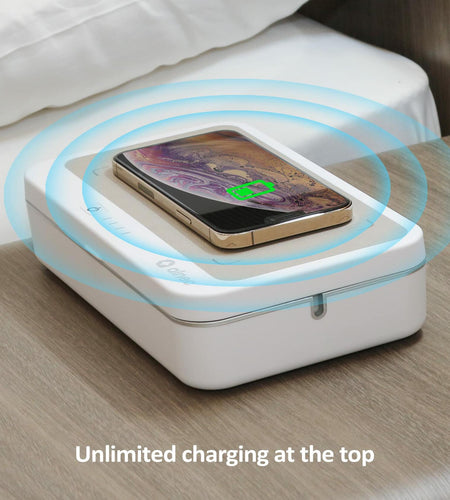 UV Sanitizer Box with Wireless Charger| Phone Screen Disinfecting (Brown)